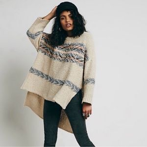 Free People Fair Isle Aztec Alpaca Sweater